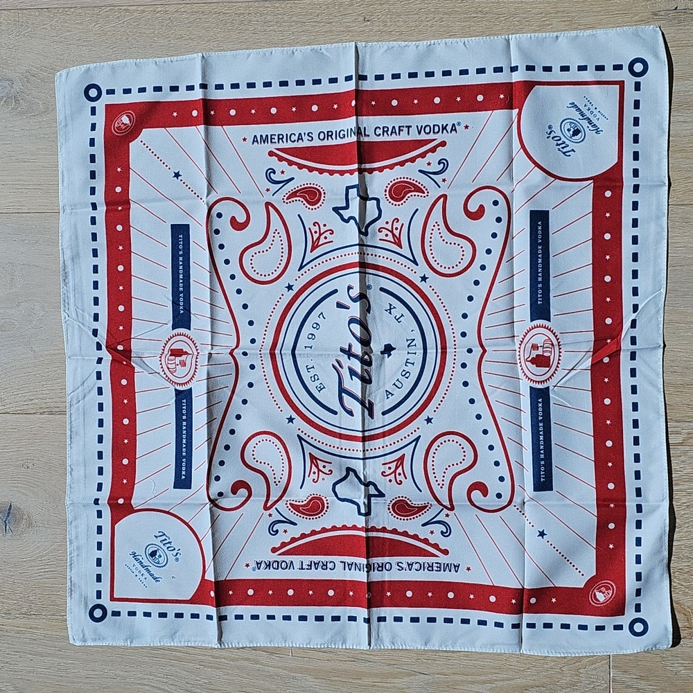 NWOT Tito's Vodka USA Bandana Scarf